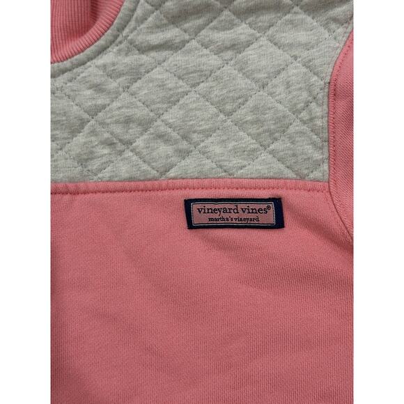 VINEYARD VINES Pink 1/4 Zip Pullover Sweatshirt Med. Preppy Quilted Shep Shirt - Picture 5 of 5